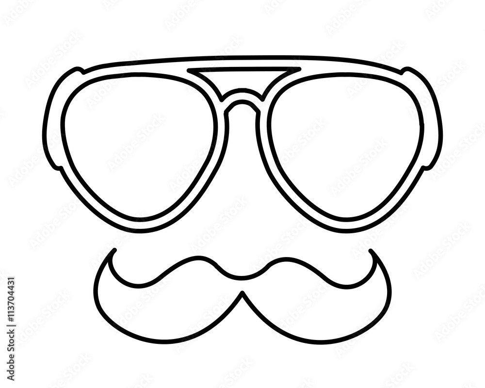 mustache and glasses hipster style isolated icon design mustache and glasses hipster style isolated icon design