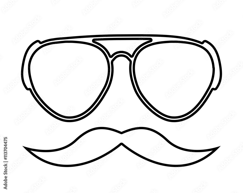 mustache and glasses hipster style isolated icon design mustache and glasses hipster style isolated icon design