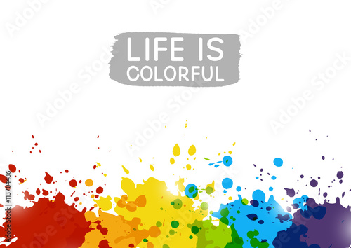 Rainbow paint splashes for Your design 