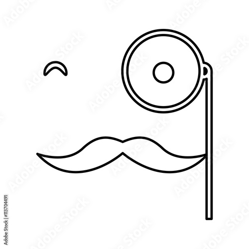 mustache and glasses hipster style  isolated icon design