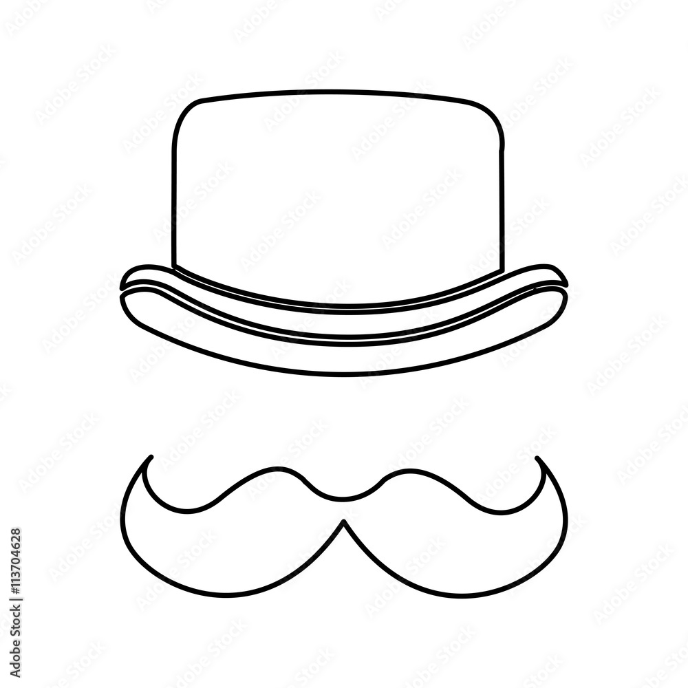 elegant hat hipster style isolated icon design elegant hat hipster style isolated icon design