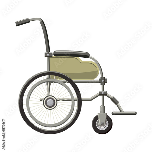 Wheelchair icon in cartoon style