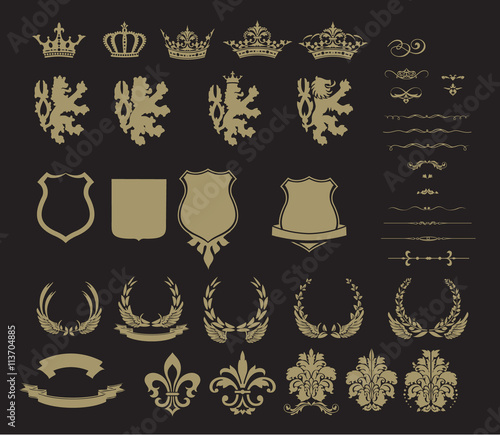 Set of heraldic symbol photo