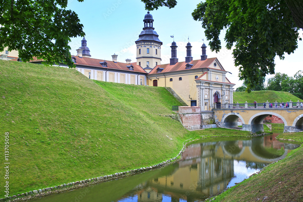 Medieval castle in Nesvizh, Republic of Belarus. Beautiful castle