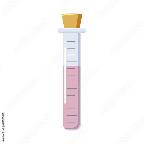 Test tube icon in cartoon style