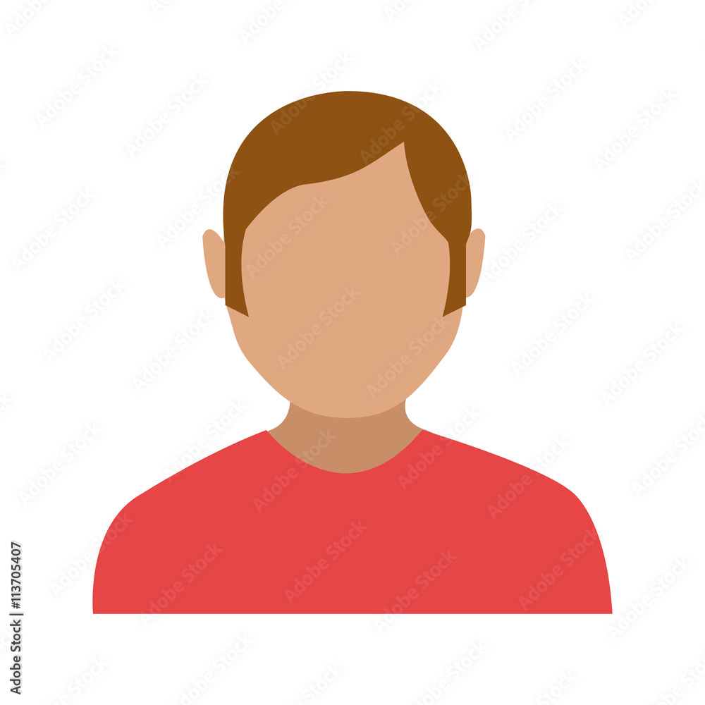avatar man with brown hair wearing red shirt over isolated background,vector illustration avatar man with brown hair wearing red shirt over isolated background,vector illustration