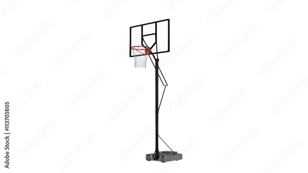 Basketball hoop, sports equipment isolated on white, 3D illustration Basketball hoop, sports equipment isolated on white, 3D illustration