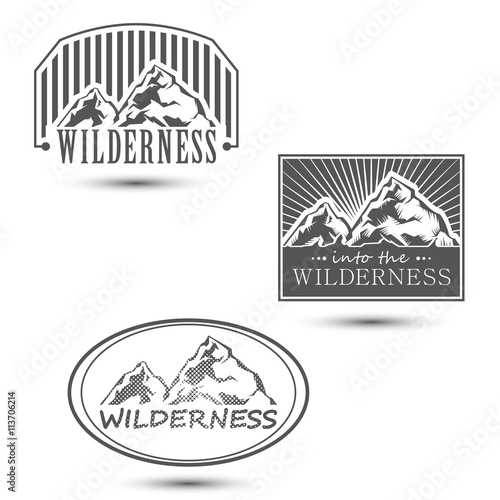 Wilderness emblem with mountain motive
