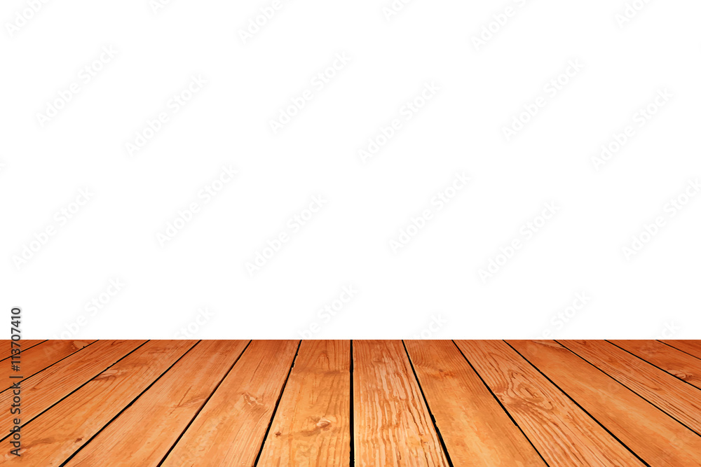 empty Wooden table on isolate white. empty Wooden table on isolate white.