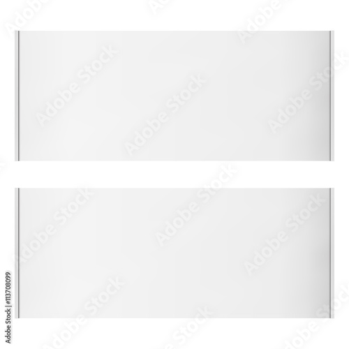Two horizontal vector roll blank banners isolated on white © newb1