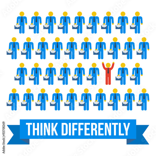 Think differently people concept. Vector illustration.