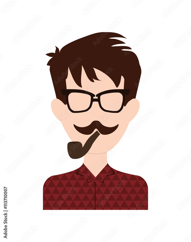 man avatar icon. Hipster style concept, vector graphic man avatar icon. Hipster style concept, vector graphic