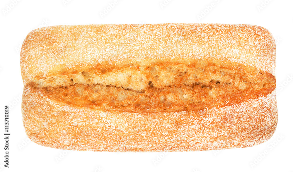 Freshly baked loaf of traditional italian bread ciabatta isolated on ...