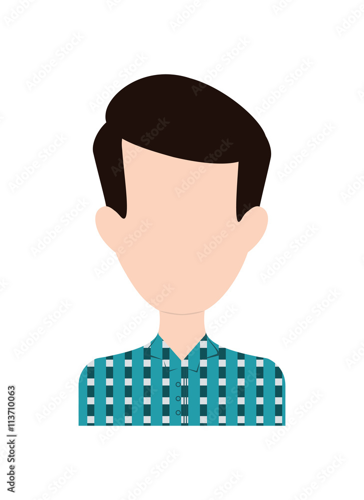 man avatar  icon. Hipster style concept, vector graphic 