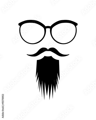mustache and glasses icon. Hipster style concept, vector graphi