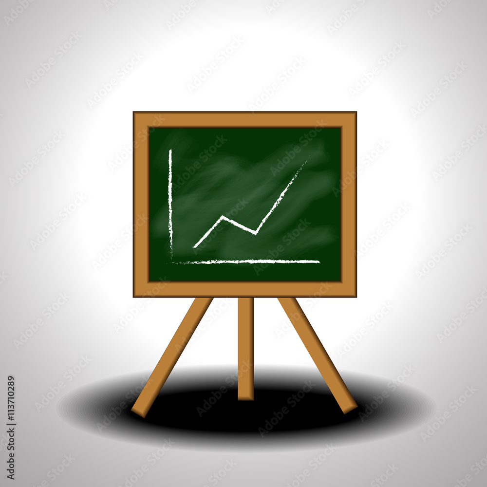 Vector : Increasing chalk graph on blackboard