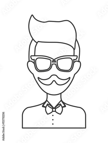 man avatar  icon. Hipster style concept, vector graphic  © djvstock