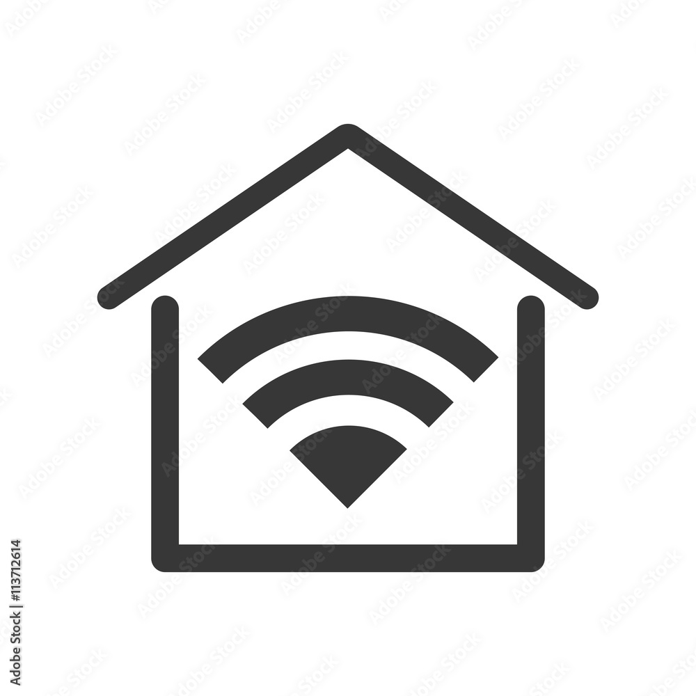 Smart House. Home and technology illustration, isolated graphic Smart House. Home and technology illustration, isolated graphic