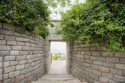 Photography Seoul fortress on naksan mountain