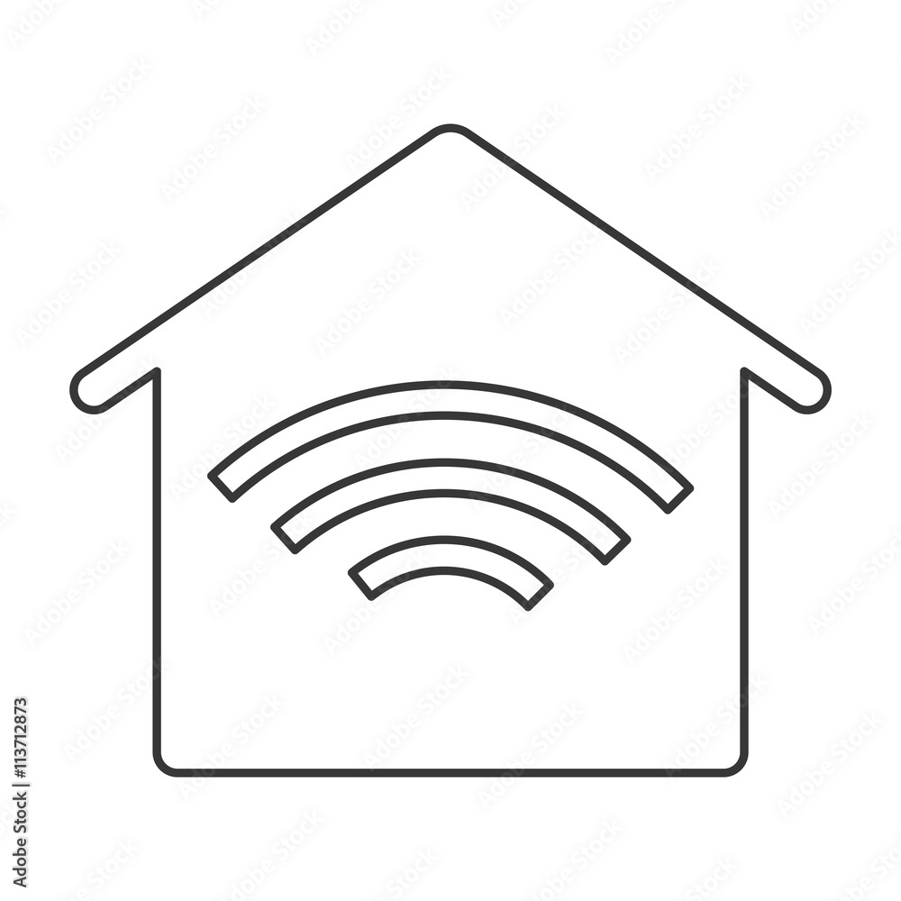Smart House. Home and technology illustration, isolated graphic Smart House. Home and technology illustration, isolated graphic