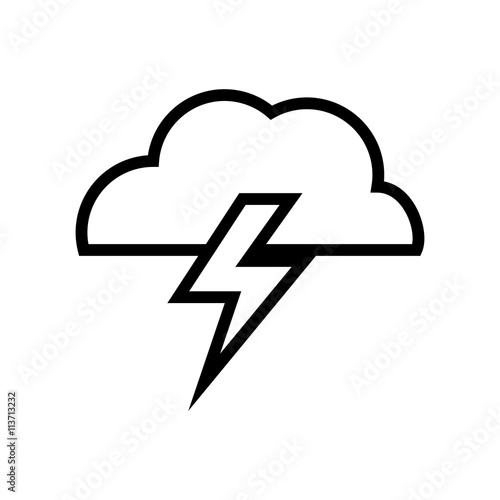 cloud and thunder design. isolated weather icon. vector graphic