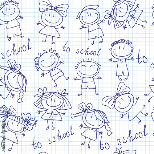 background cheerful children. Vector