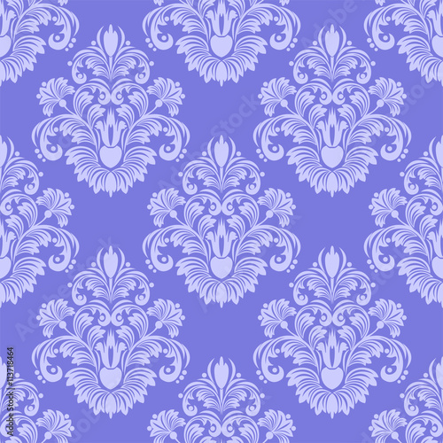 Llight blue seamless damask Wallpaper.