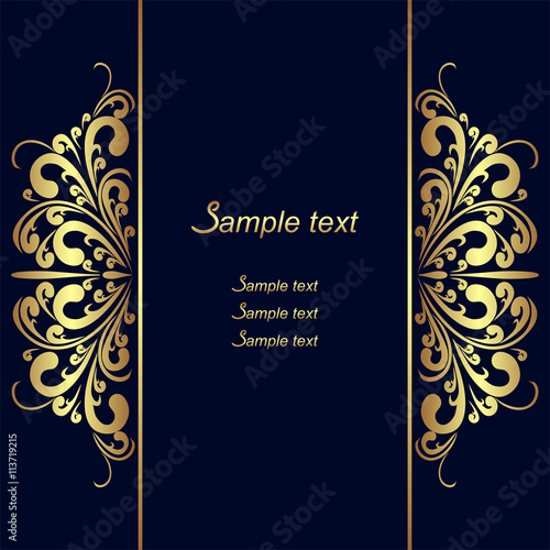  Navy Blue Background With Golden Royal Borders