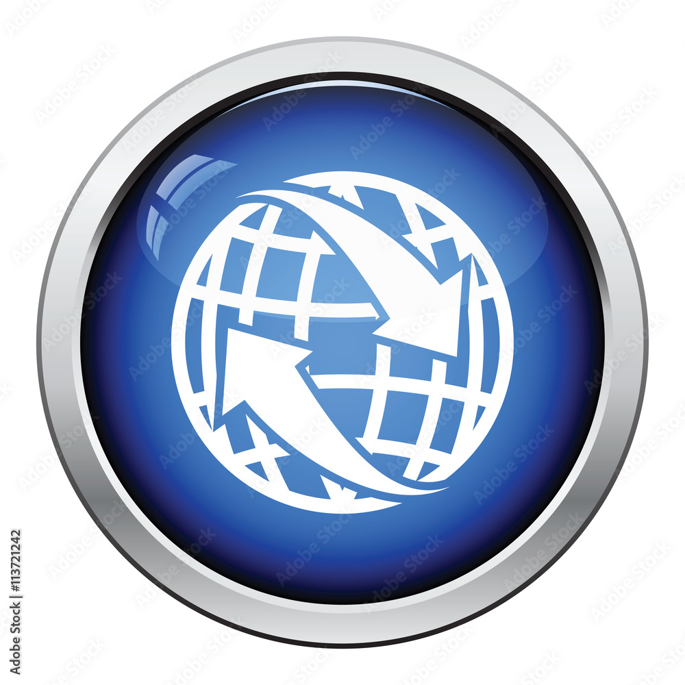 Globe with arrows icon Globe with arrows icon