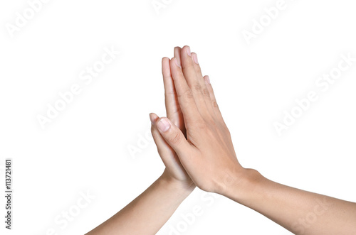 two hands making hi-five gesture