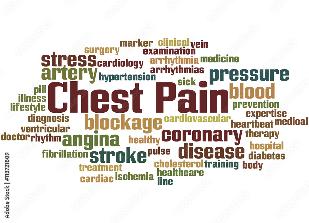 Obraz premium Chest pain, word cloud concept 8