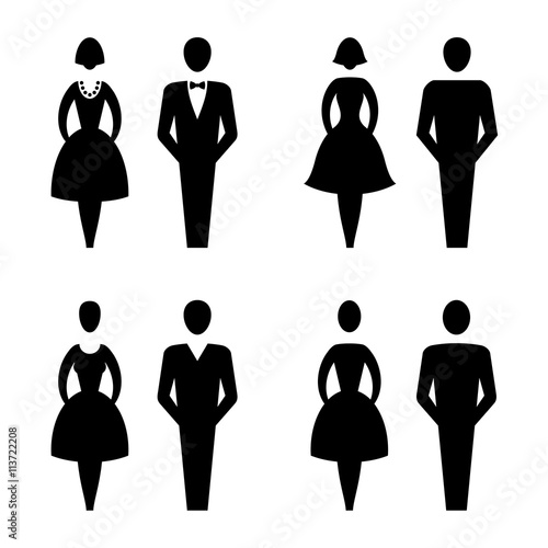 Restroom Signs Vector Lady & Gentleman Collection, vector illustration