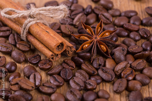 black coffee on a wooden background