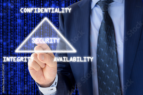 CIA triangle explained by IT expert on blue