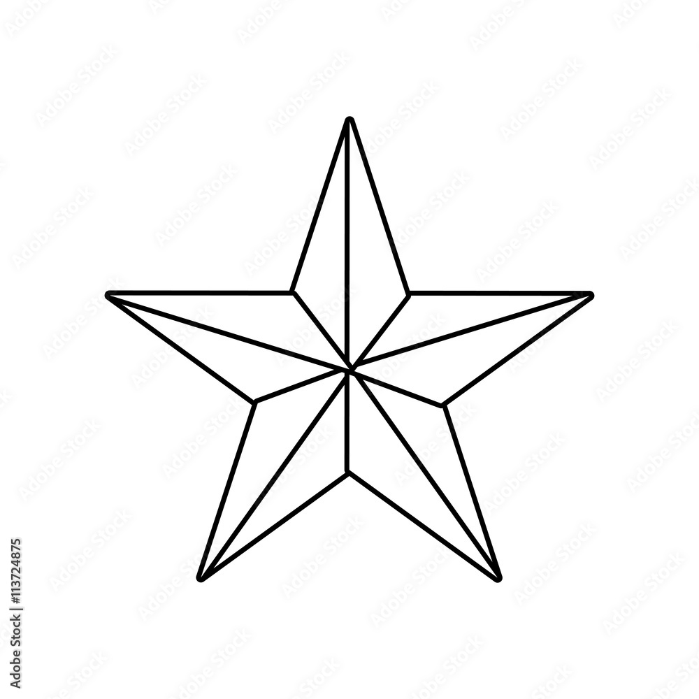 Star shape of five points design, success concept, vector graphi