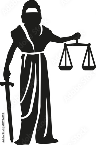 Justitia statue silhouette