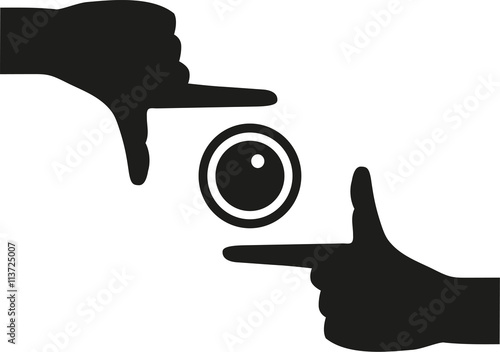 Camera with hands and lense