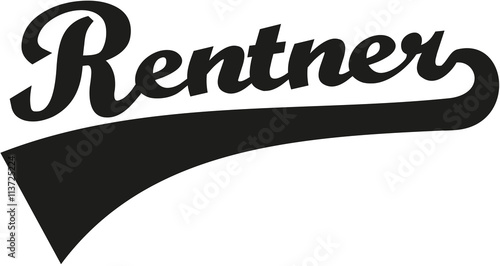 Retired person german retro font