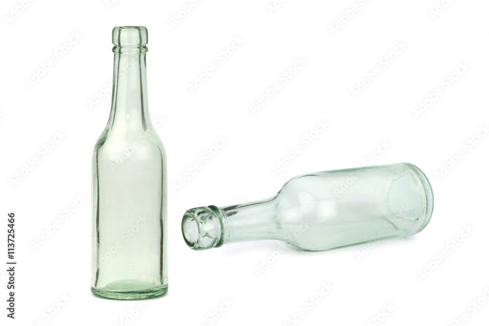 Fototapeta premium Old glass bottles isolated on white background.