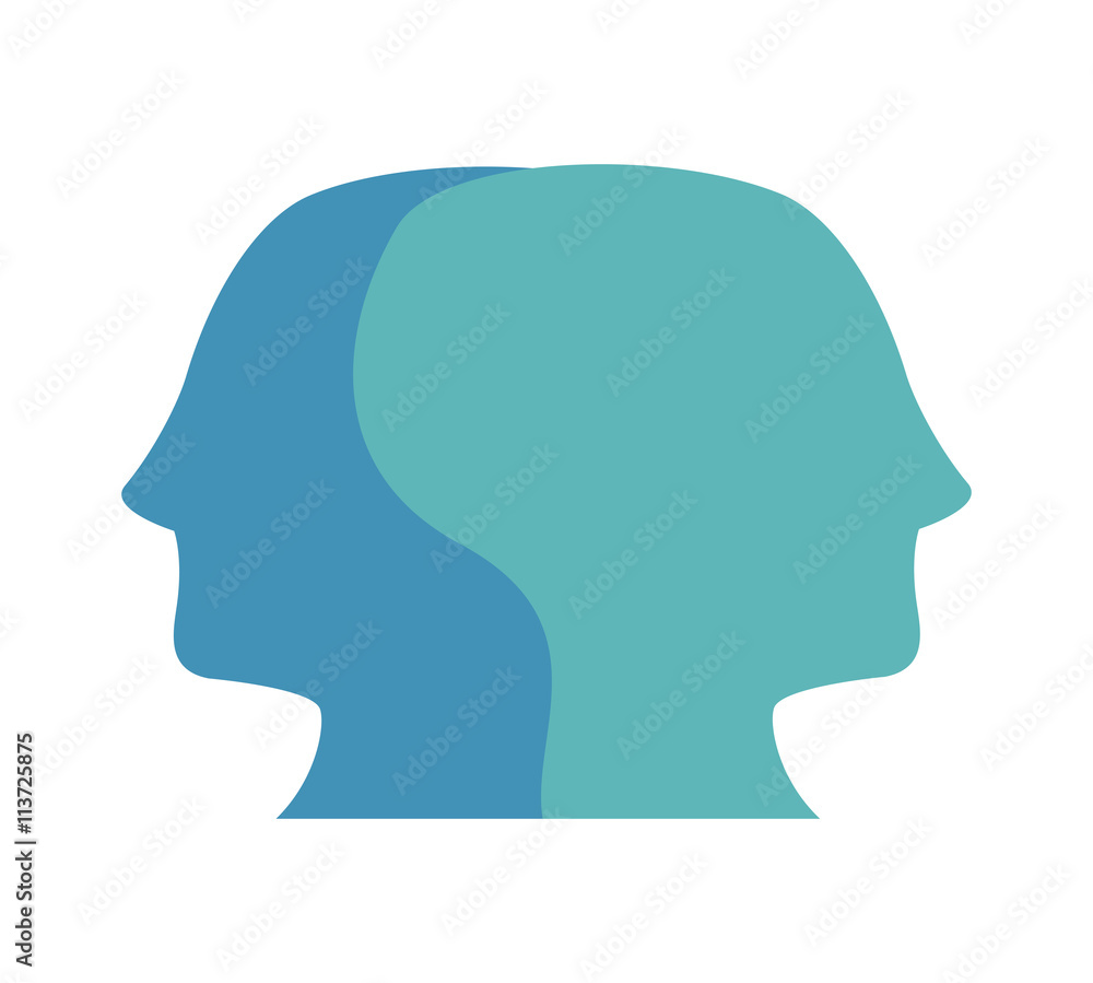 Social media and network concept. human head icon. Vector graphi Social media and network concept. human head icon. Vector graphi