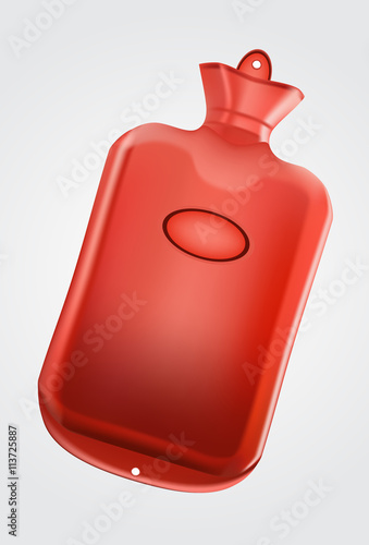 Hot water bottle or bag on white background