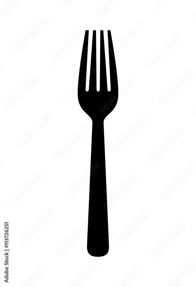 Silhouette of a Fork. Menu concept. vector graphic Silhouette of a Fork. Menu concept. vector graphic