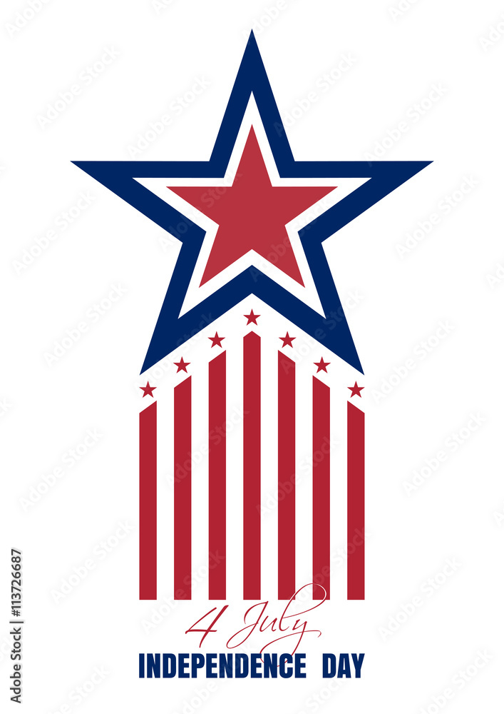 Independence Day card. 4th of July. Independence Day design over white background. Vector illustration Independence Day card. 4th of July. Independence Day design over white background. Vector illustration