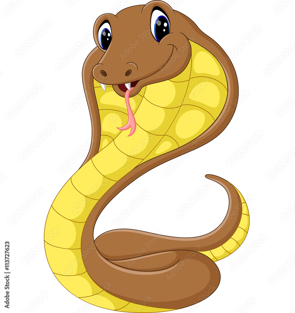 cute cobra snake cartoon Stock Vector | Adobe Stock