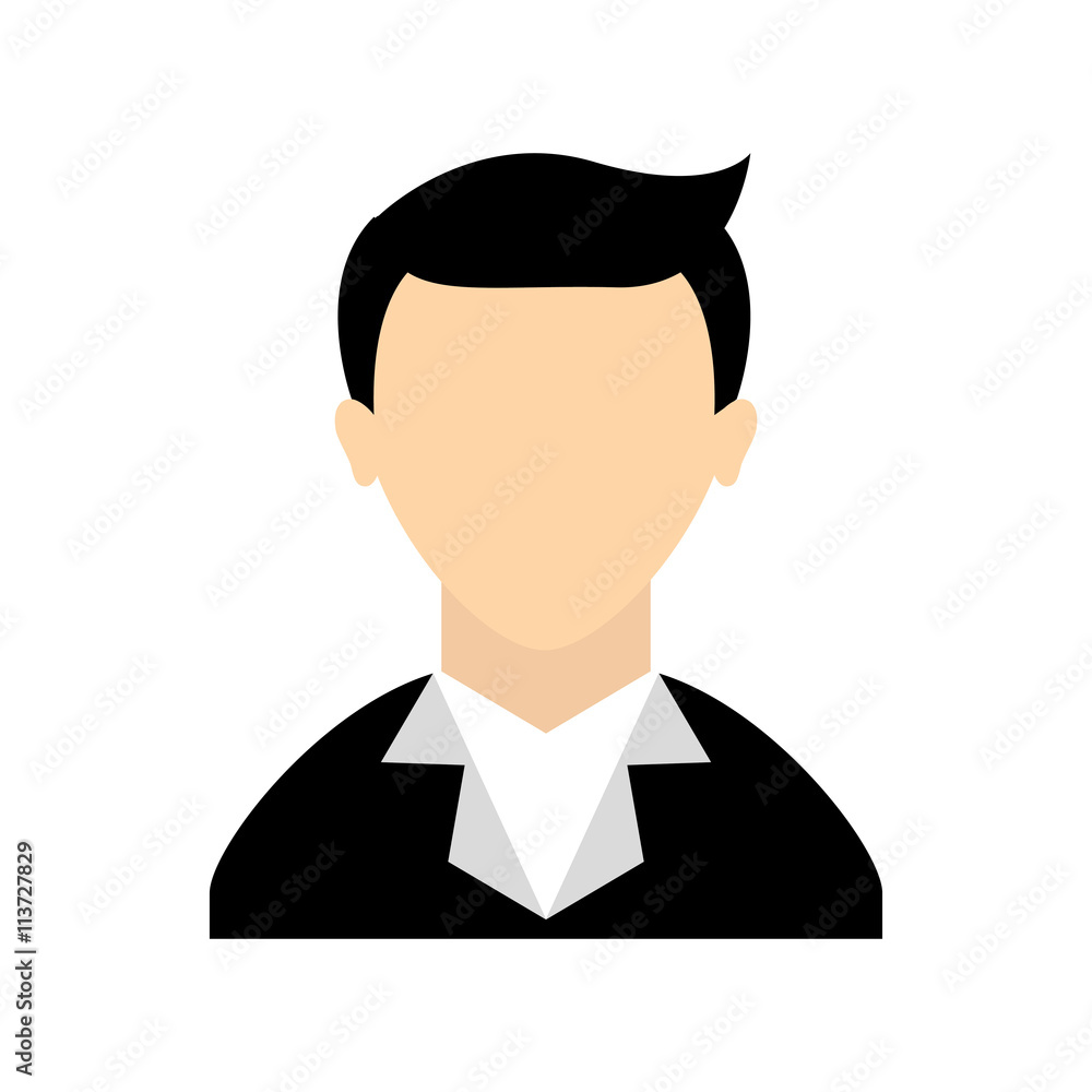 Businessman concept. avatar male person icon. vector graphic