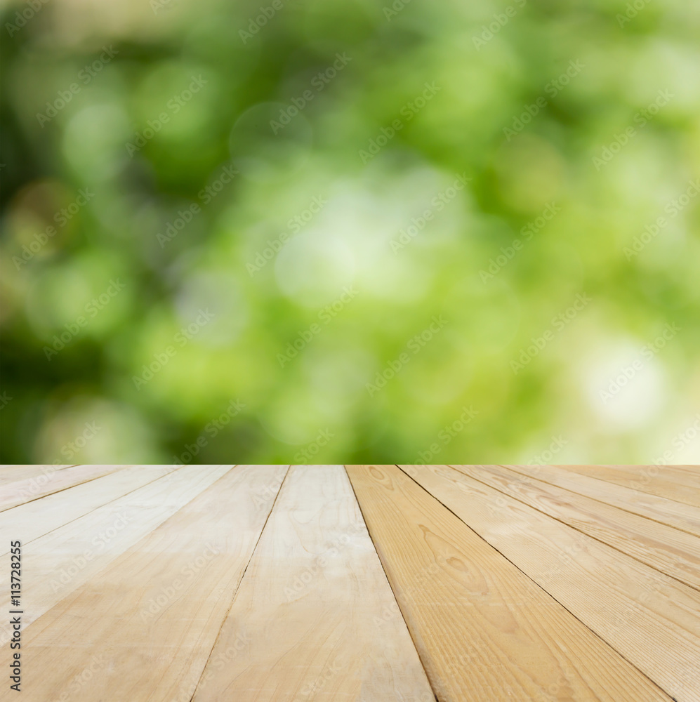 Blank area or space table top on bokeh green nature background Blank area or space table top on bokeh green nature background