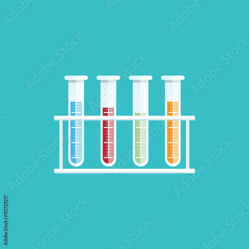 Colorful of Test tubes or Medical tubes.