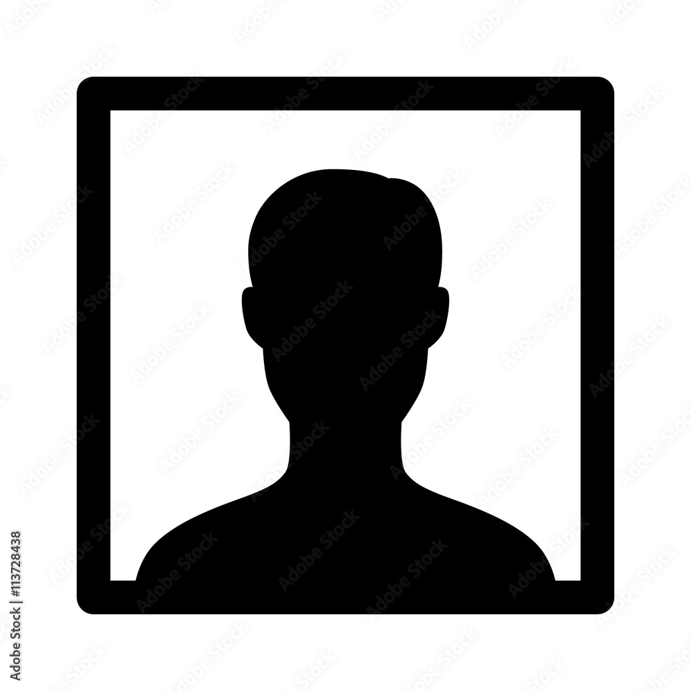 Male selfie portrait picture / photo flat icon for apps and websites