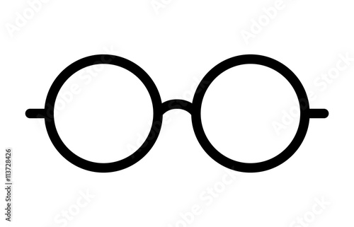 Round glasses or reading eyeglasses line art icon for apps and websites photo