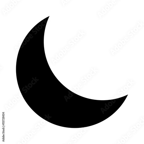 Leinwand Poster Crescent moon or night / nighttime flat icon for apps and websites